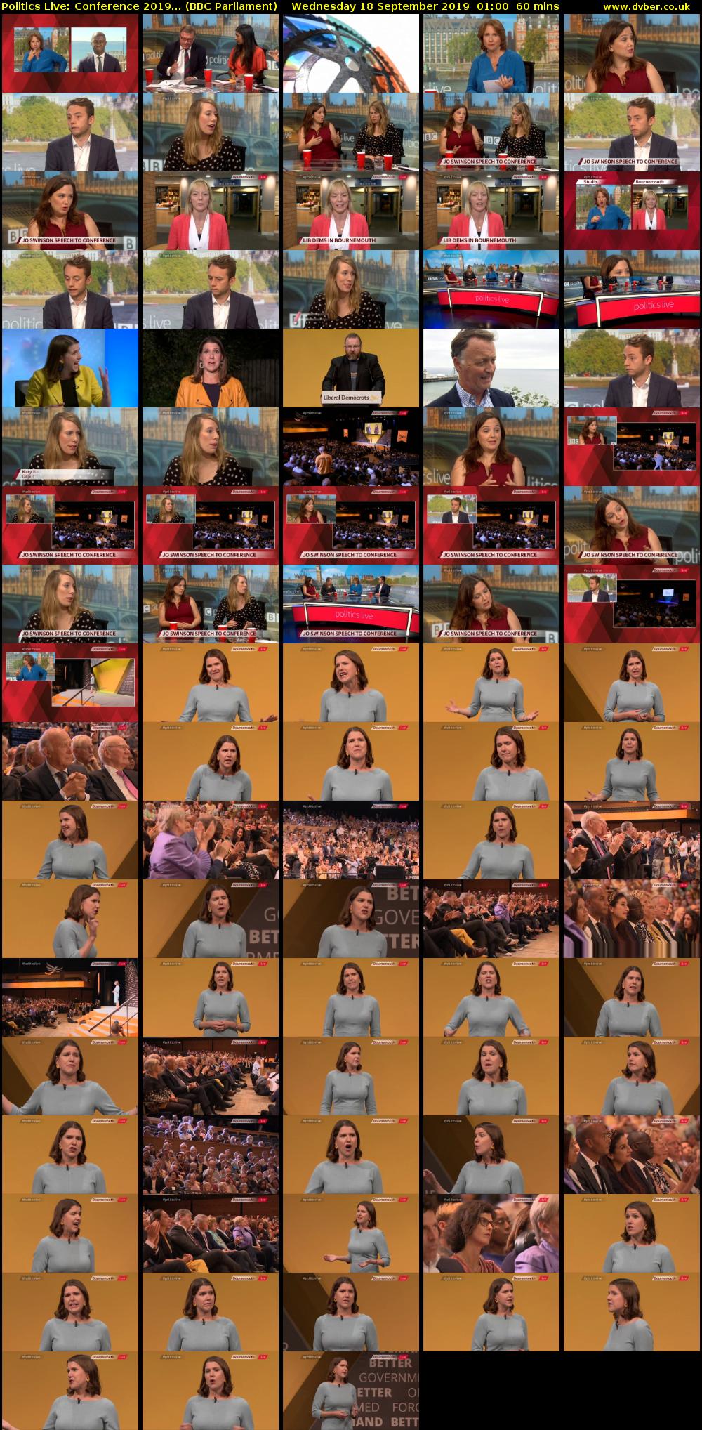 Politics Live: Conference 2019... (BBC Parliament) Wednesday 18 September 2019 01:00 - 02:00