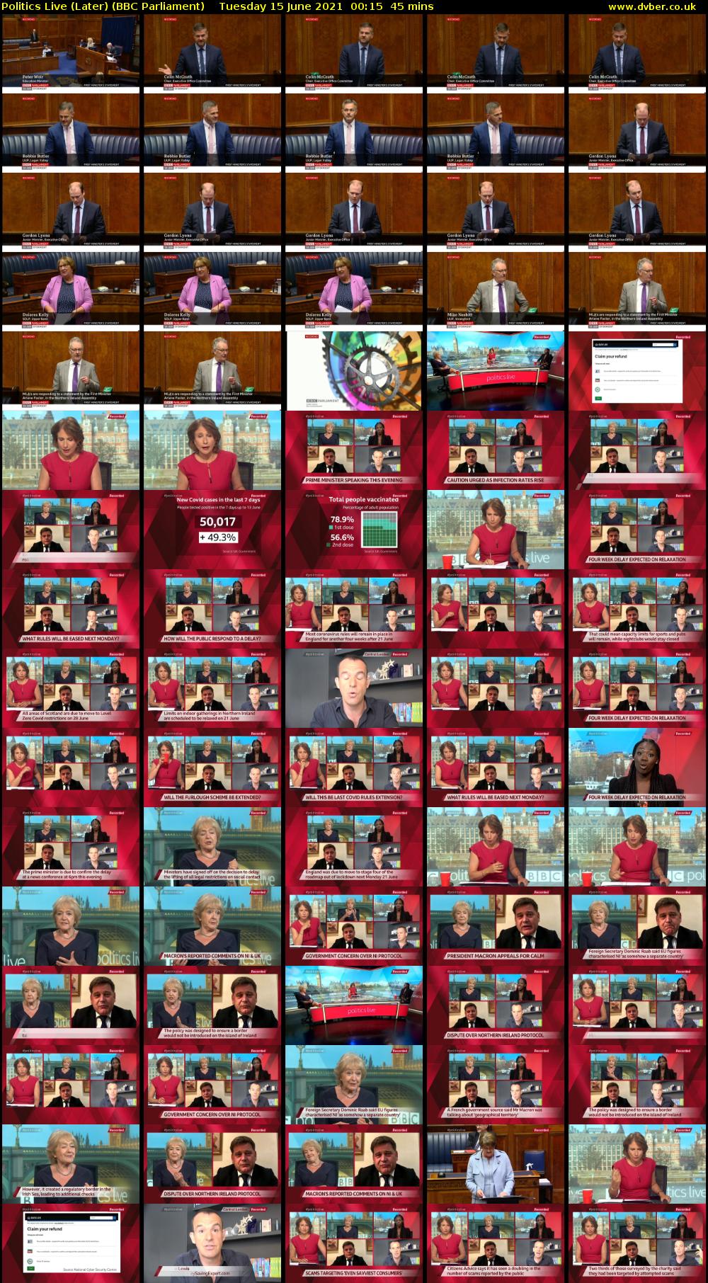 Politics Live (Later) (BBC Parliament) Tuesday 15 June 2021 00:15 - 01:00