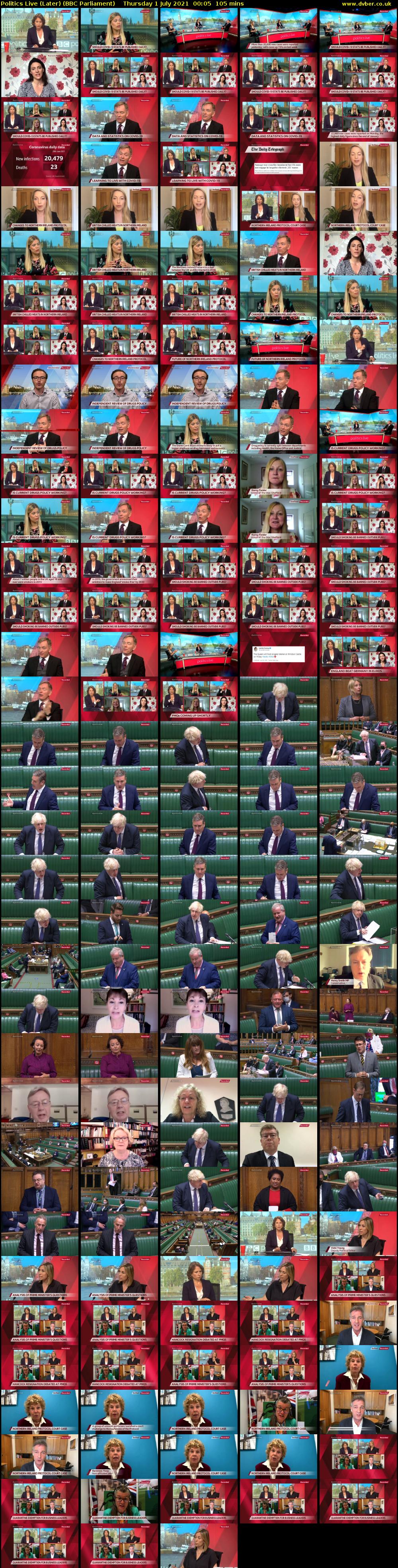 Politics Live (Later) (BBC Parliament) Thursday 1 July 2021 00:05 - 01:50