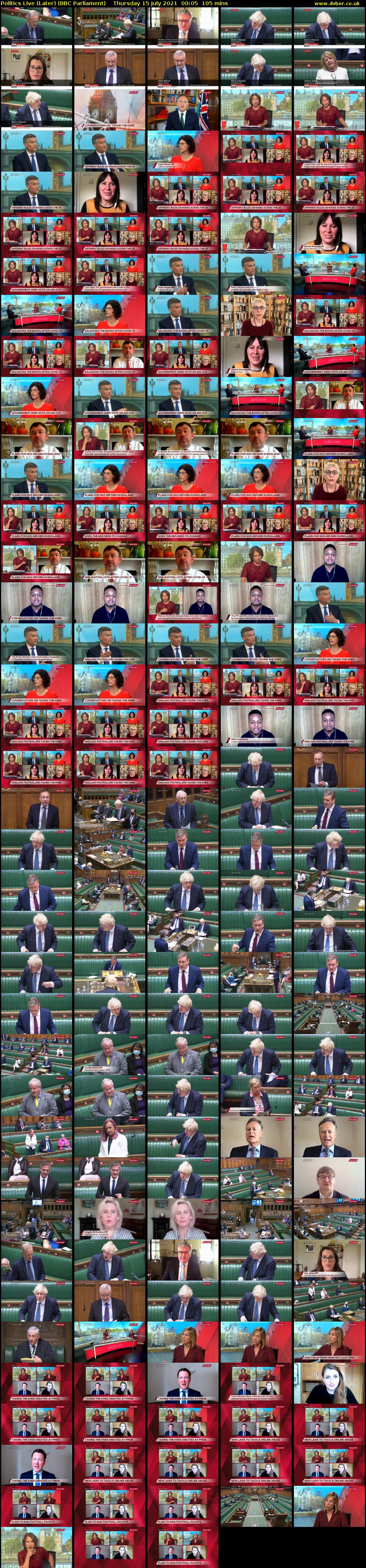 Politics Live (Later) (BBC Parliament) Thursday 15 July 2021 00:05 - 01:50
