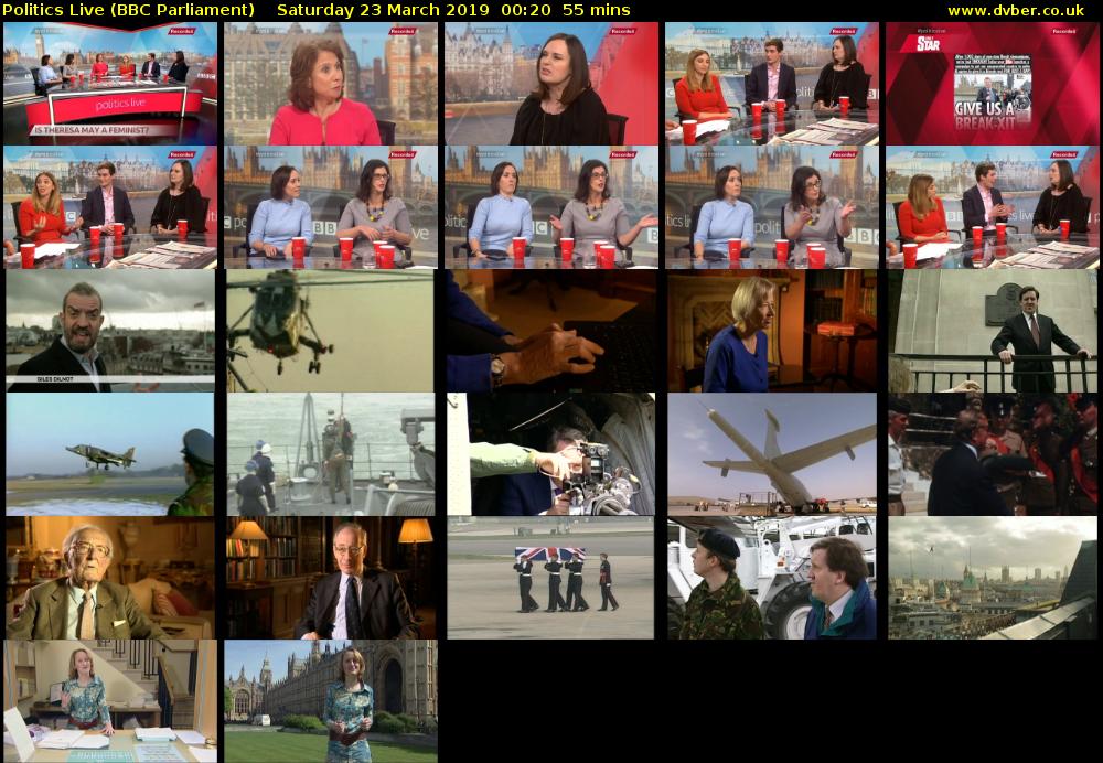 Politics Live (BBC Parliament) Saturday 23 March 2019 00:20 - 01:15