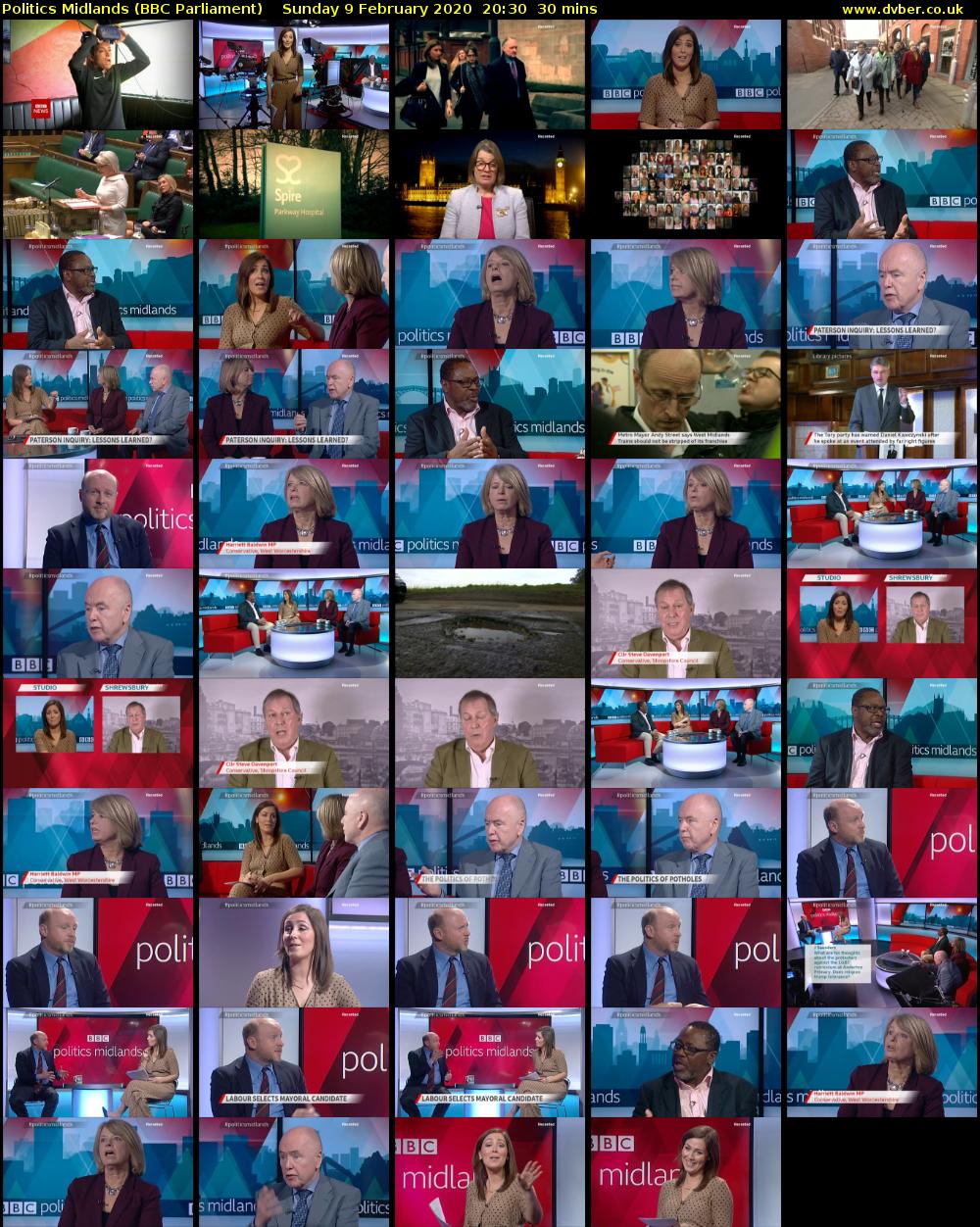 Politics Midlands (BBC Parliament) Sunday 9 February 2020 20:30 - 21:00