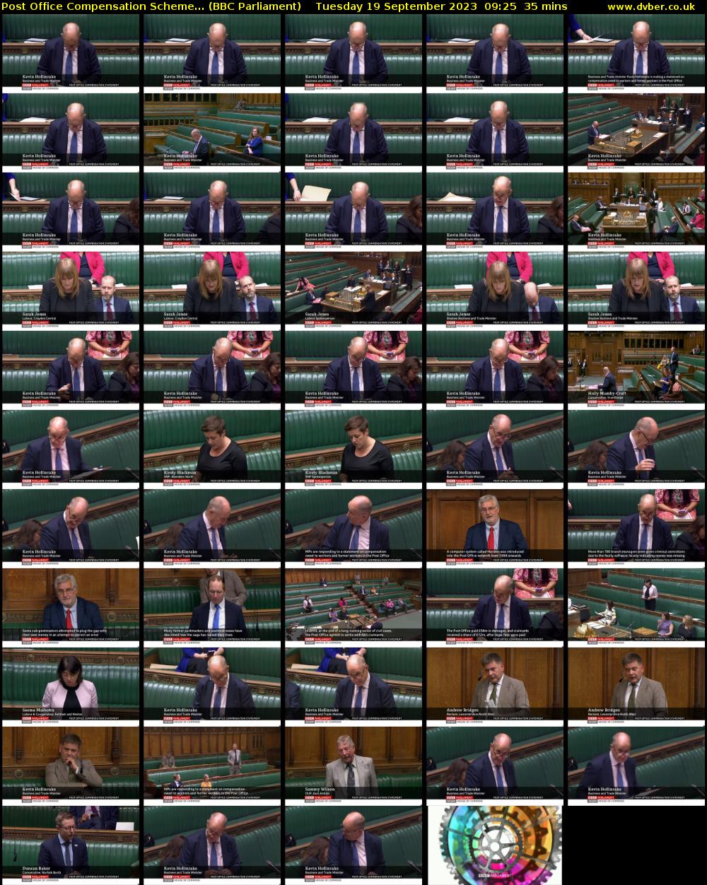 Post Office Compensation Scheme... (BBC Parliament) Tuesday 19 September 2023 09:25 - 10:00