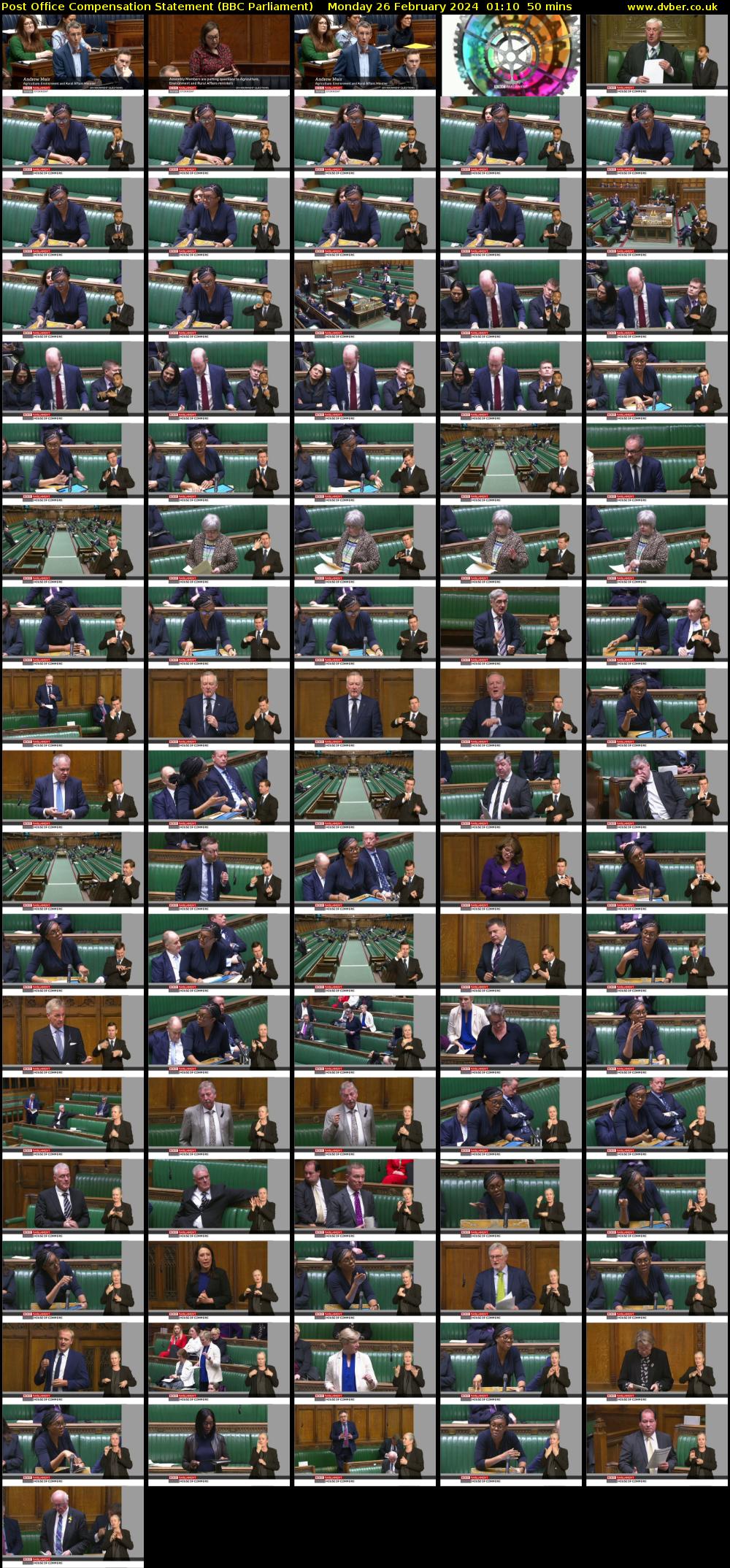 Post Office Compensation Statement (BBC Parliament) Monday 26 February 2024 01:10 - 02:00