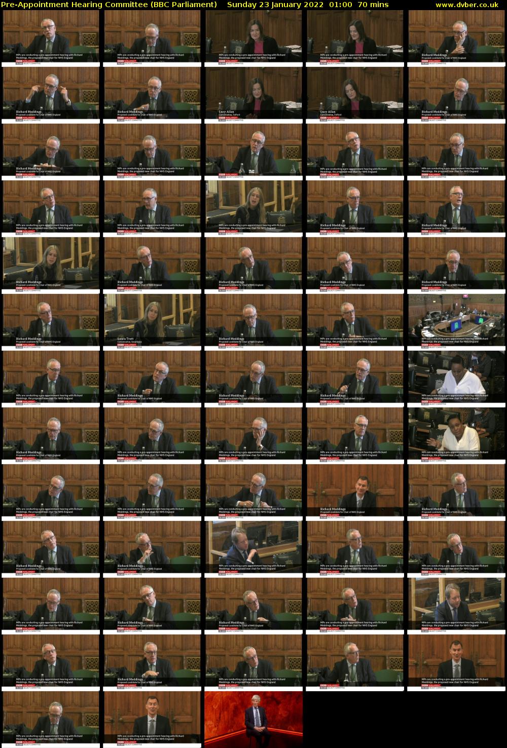 Pre-Appointment Hearing Committee (BBC Parliament) Sunday 23 January 2022 01:00 - 02:10