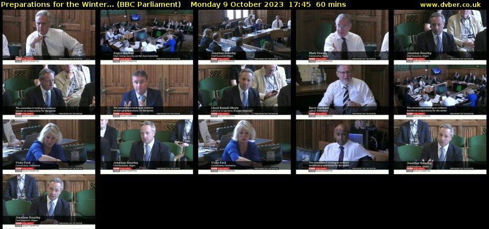 Preparations for the Winter... (BBC Parliament) Monday 9 October 2023 17:45 - 18:45