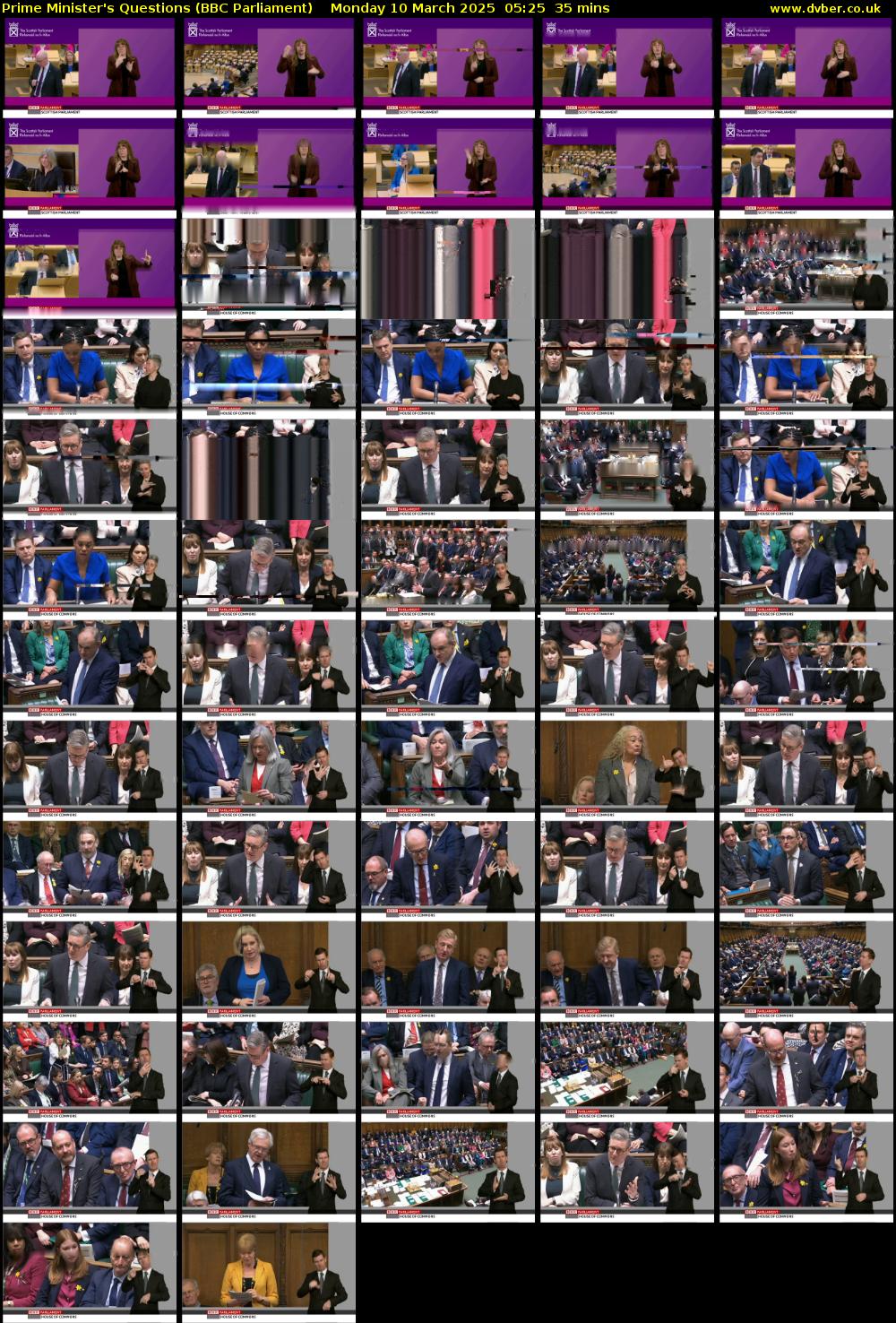 Prime Minister's Questions (BBC Parliament) Monday 10 March 2025 05:25 - 06:00