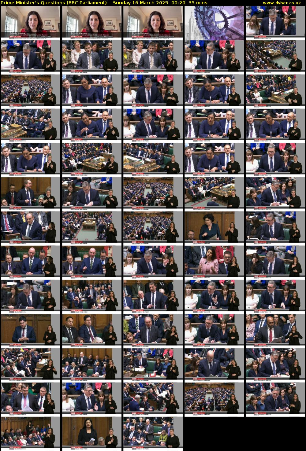 Prime Minister's Questions (BBC Parliament) Sunday 16 March 2025 00:20 - 00:55