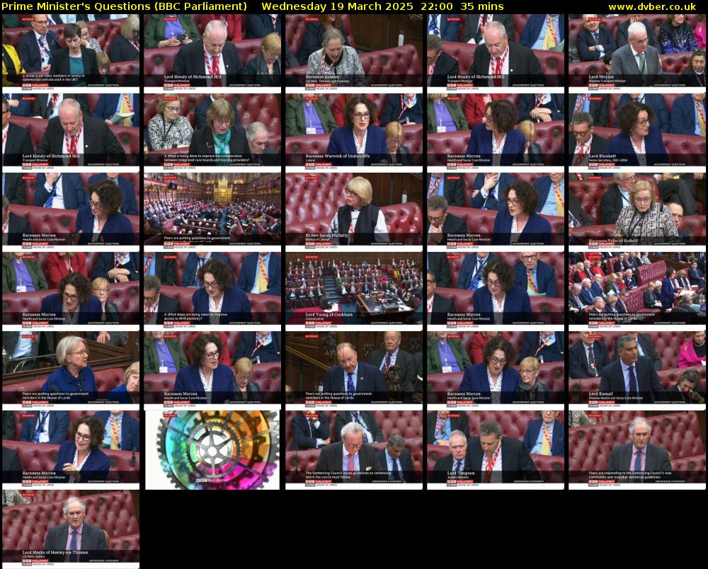 Prime Minister's Questions (BBC Parliament) Wednesday 19 March 2025 22:00 - 22:35