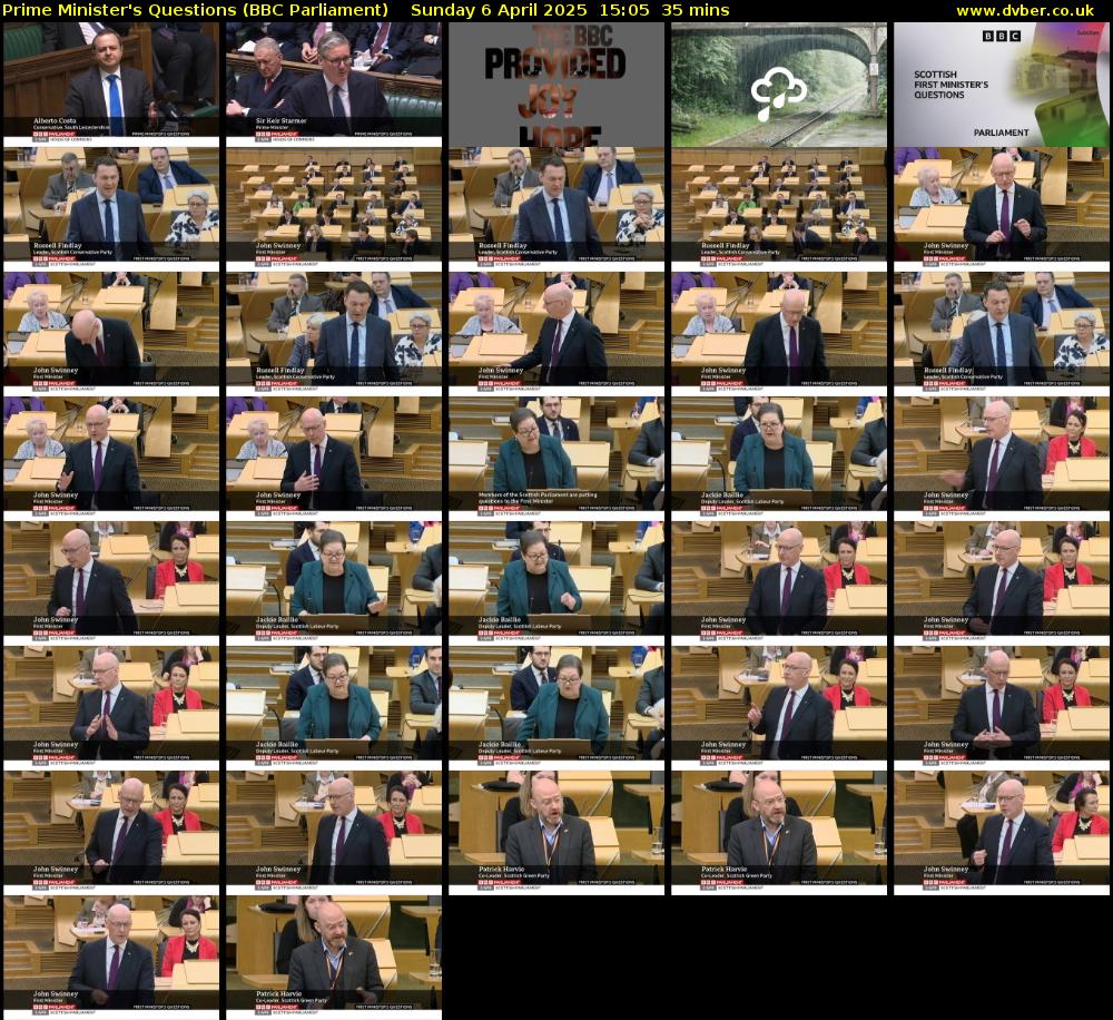 Prime Minister's Questions (BBC Parliament) Sunday 6 April 2025 15:05 - 15:40