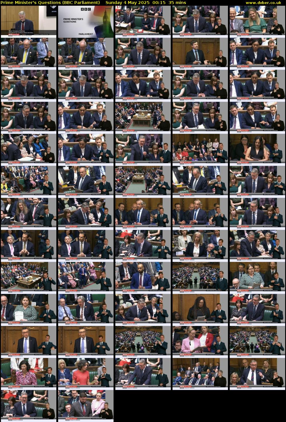 Prime Minister's Questions (BBC Parliament) Sunday 4 May 2025 00:15 - 00:50