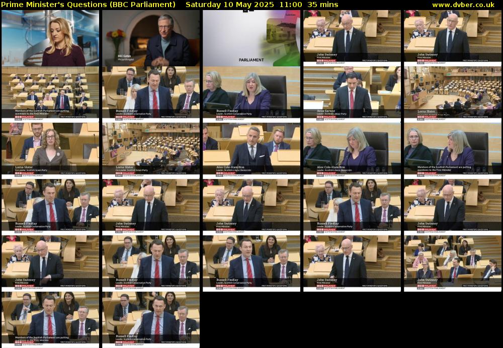 Prime Minister's Questions (BBC Parliament) Saturday 10 May 2025 11:00 - 11:35