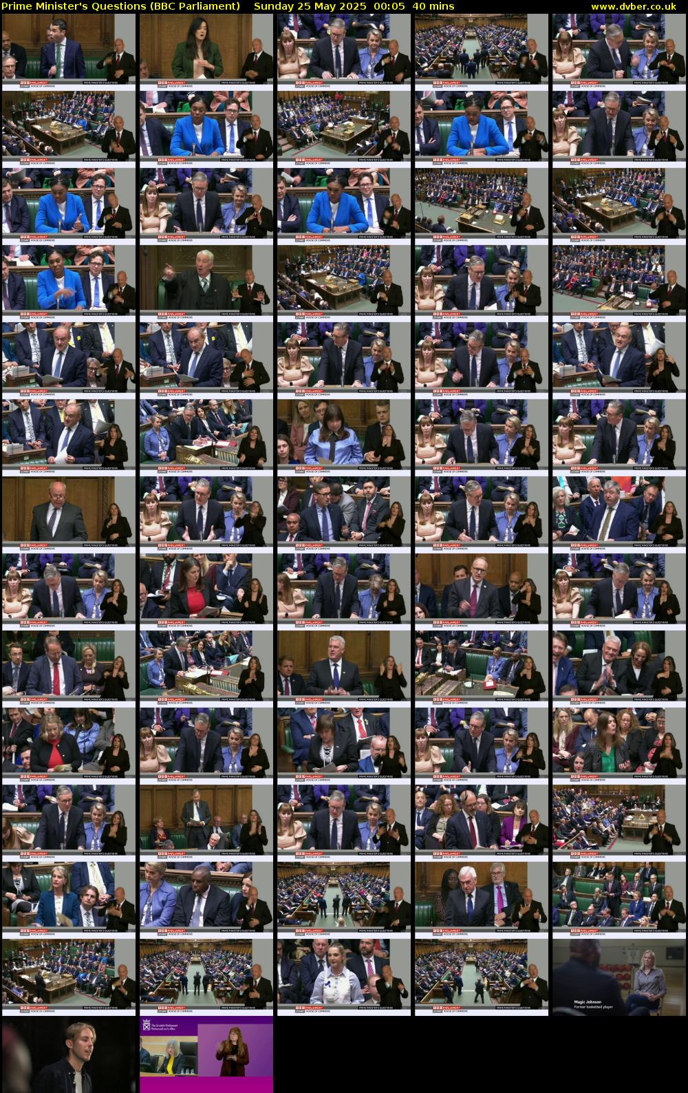 Prime Minister's Questions (BBC Parliament) Sunday 25 May 2025 00:05 - 00:45