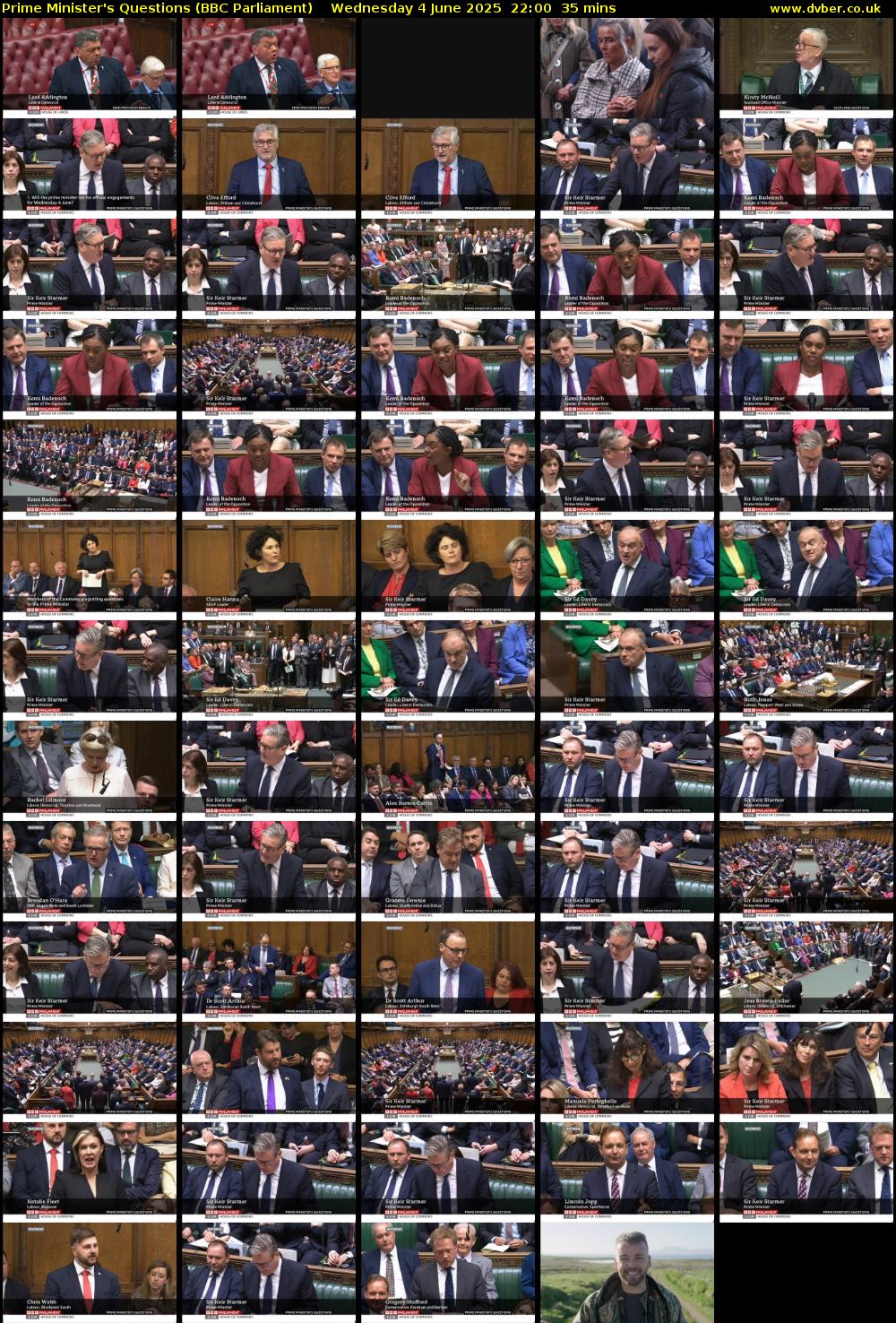 Prime Minister's Questions (BBC Parliament) Wednesday 4 June 2025 22:00 - 22:35