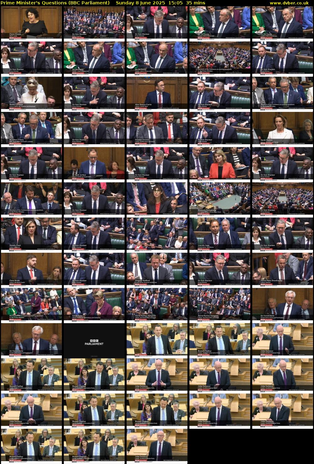 Prime Minister's Questions (BBC Parliament) Sunday 8 June 2025 15:05 - 15:40