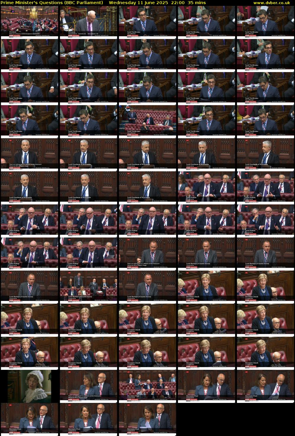 Prime Minister's Questions (BBC Parliament) Wednesday 11 June 2025 22:00 - 22:35
