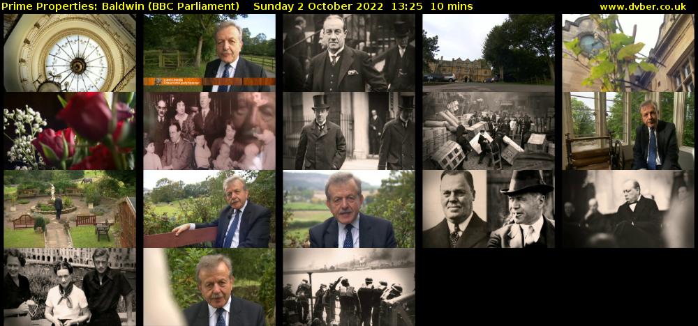 Prime Properties: Baldwin (BBC Parliament) Sunday 2 October 2022 13:25 - 13:35