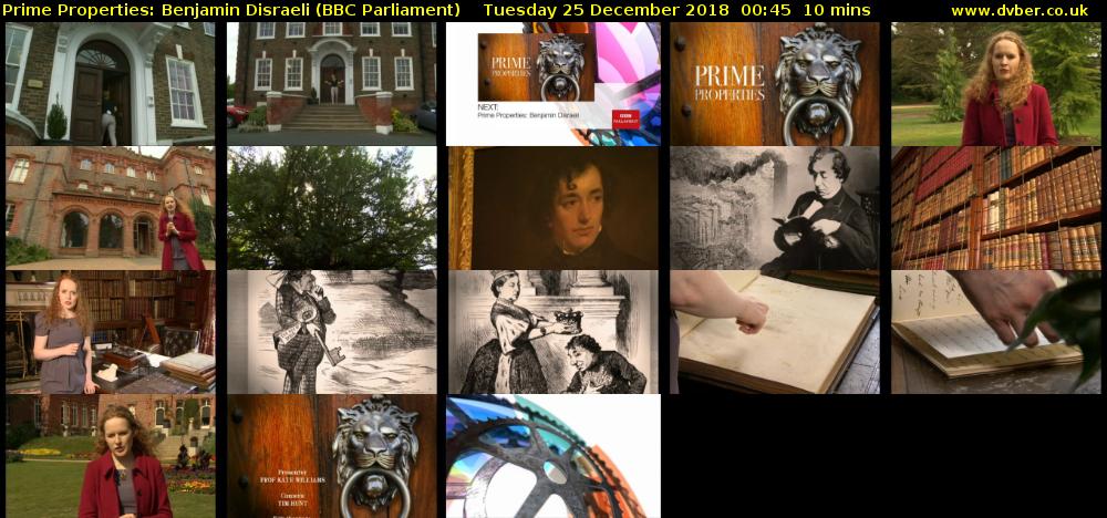 Prime Properties: Benjamin Disraeli (BBC Parliament) Tuesday 25 December 2018 00:45 - 00:55