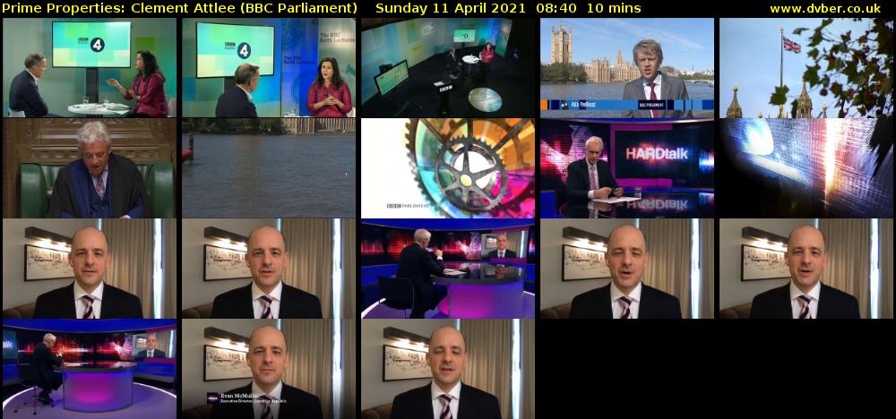 Prime Properties: Clement Attlee (BBC Parliament) Sunday 11 April 2021 08:40 - 08:50