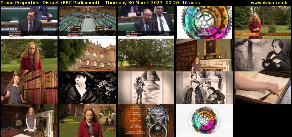 Prime Properties: Disraeli (BBC Parliament) Thursday 30 March 2023 09:20 - 09:30