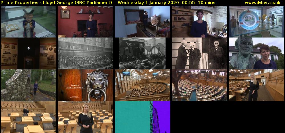 Prime Properties - Lloyd George (BBC Parliament) Wednesday 1 January 2020 00:55 - 01:05