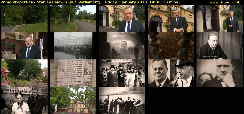 Prime Properties - Stanley Baldwin (BBC Parliament) Friday 3 January 2020 14:30 - 14:40