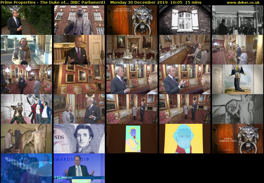 Prime Properties - The Duke of... (BBC Parliament) Monday 30 December 2019 16:05 - 16:20
