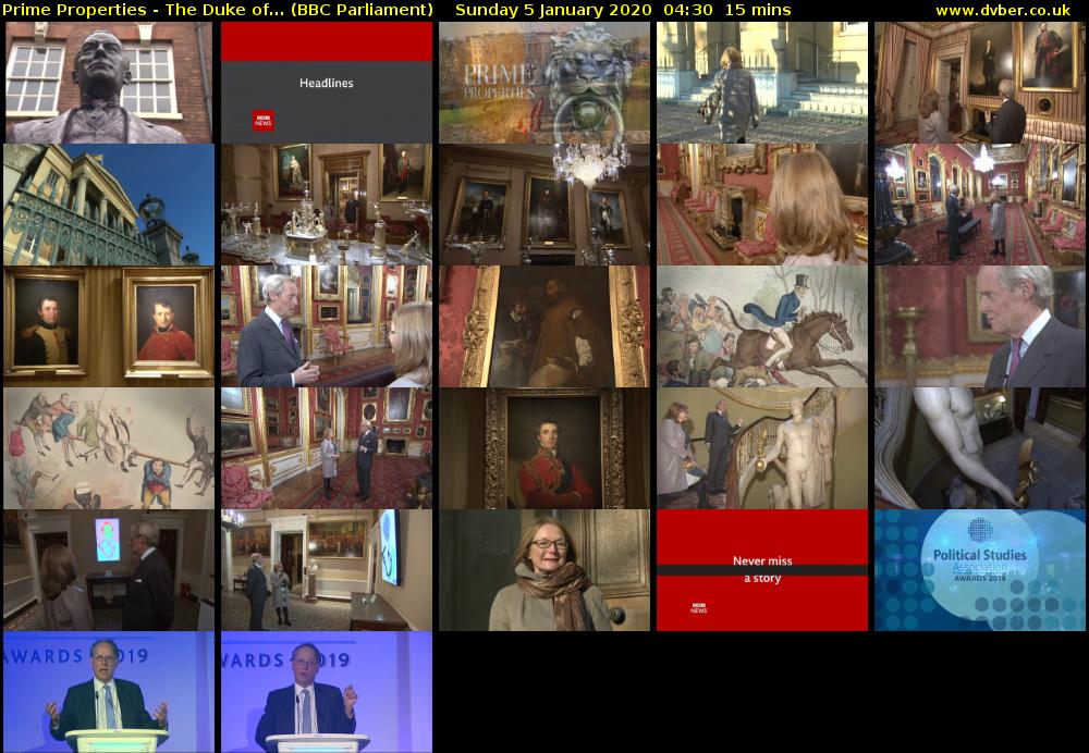 Prime Properties - The Duke of... (BBC Parliament) Sunday 5 January 2020 04:30 - 04:45