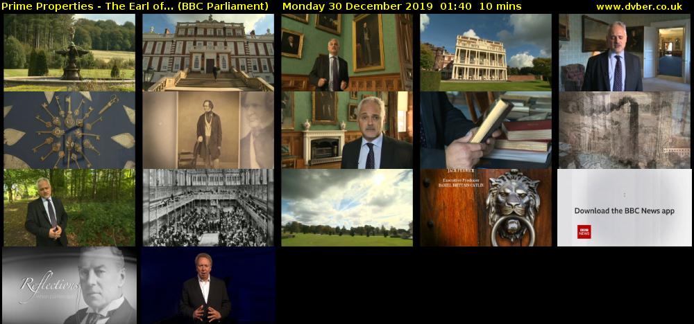Prime Properties - The Earl of... (BBC Parliament) Monday 30 December 2019 01:40 - 01:50