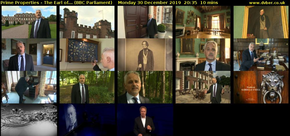 Prime Properties - The Earl of... (BBC Parliament) Monday 30 December 2019 20:35 - 20:45
