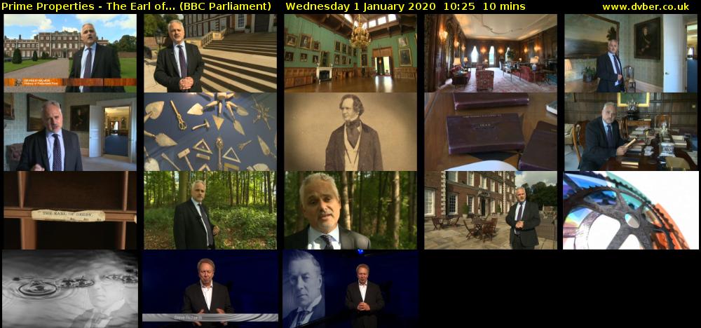 Prime Properties - The Earl of... (BBC Parliament) Wednesday 1 January 2020 10:25 - 10:35