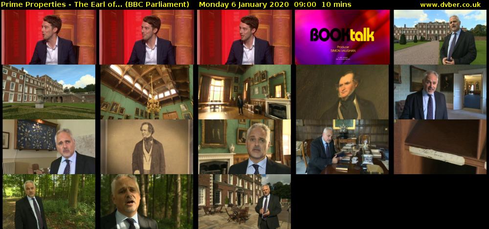 Prime Properties - The Earl of... (BBC Parliament) Monday 6 January 2020 09:00 - 09:10