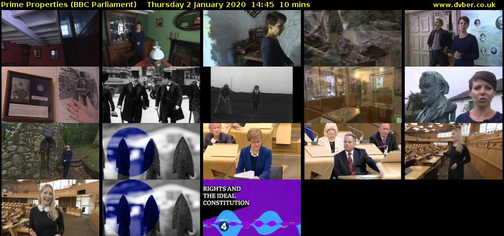 Prime Properties (BBC Parliament) Thursday 2 January 2020 14:45 - 14:55