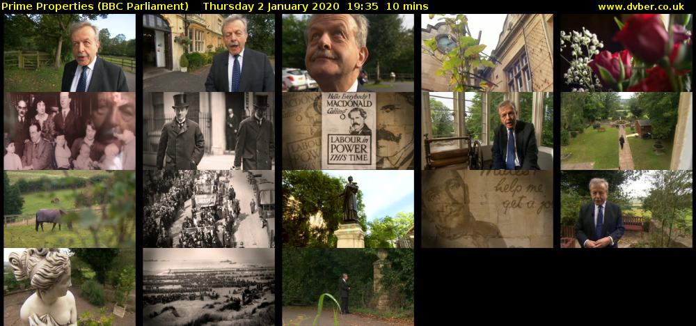 Prime Properties (BBC Parliament) Thursday 2 January 2020 19:35 - 19:45