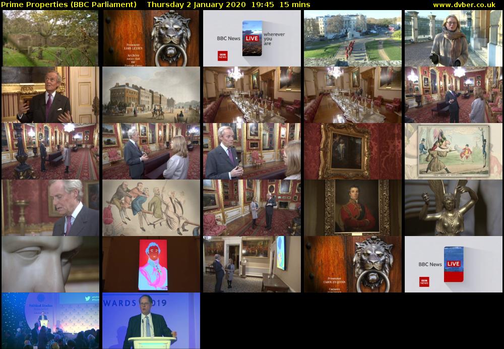 Prime Properties (BBC Parliament) Thursday 2 January 2020 19:45 - 20:00
