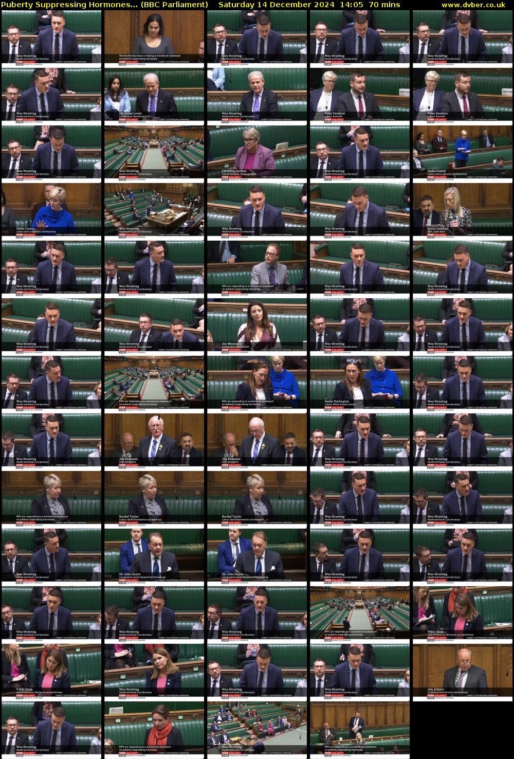Puberty Suppressing Hormones... (BBC Parliament) Saturday 14 December 2024 14:05 - 15:15