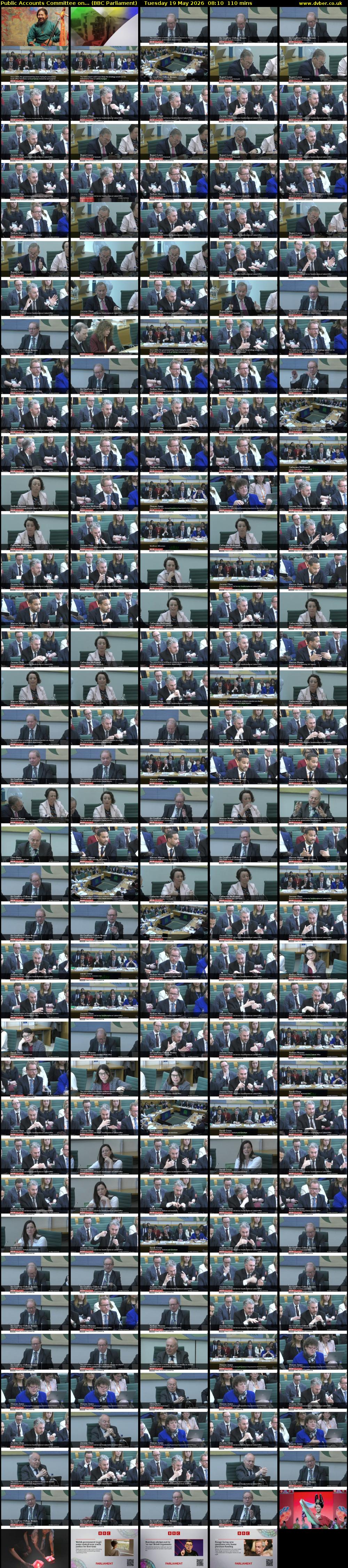 Public Accounts Committee on... (BBC Parliament) Tuesday 19 May 2026 08:10 - 10:00