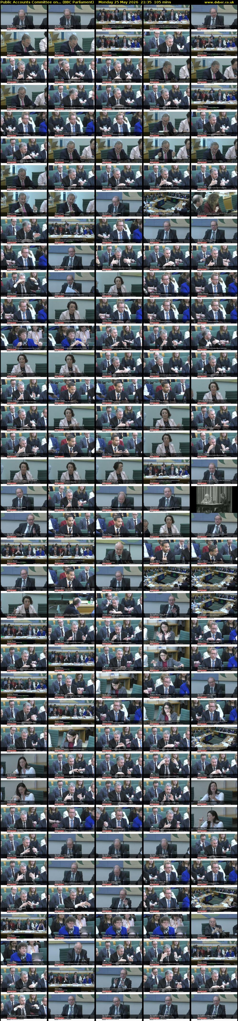Public Accounts Committee on... (BBC Parliament) Monday 25 May 2026 21:35 - 23:20