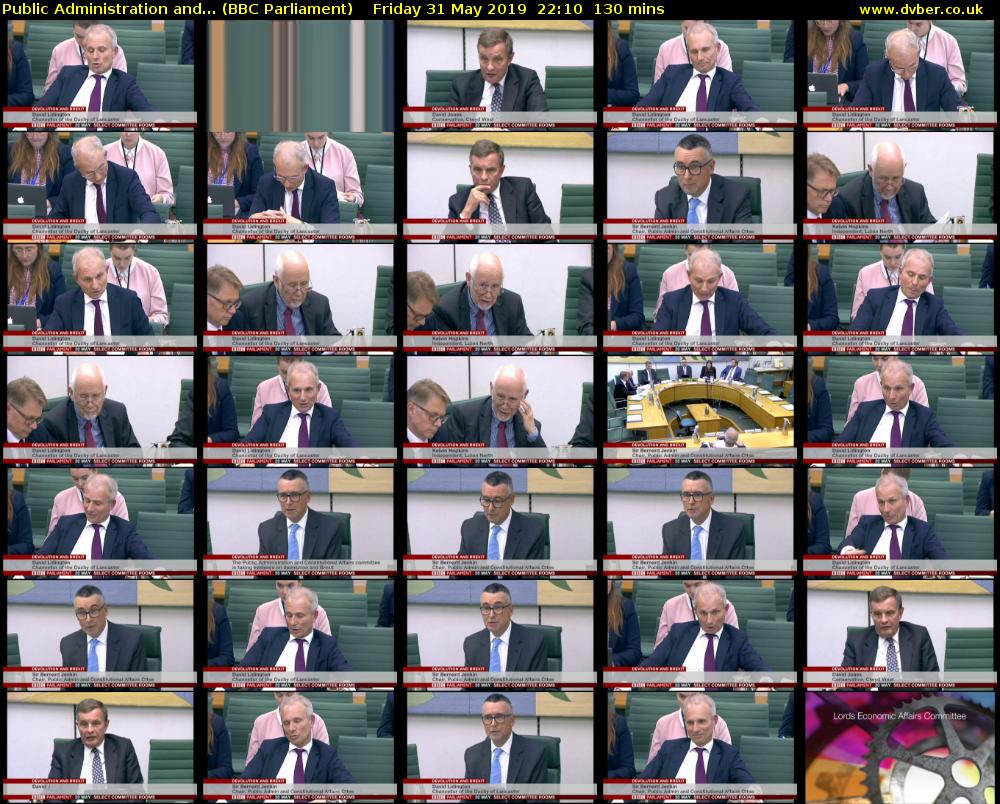 Public Administration and... (BBC Parliament) Friday 31 May 2019 22:10 - 00:20