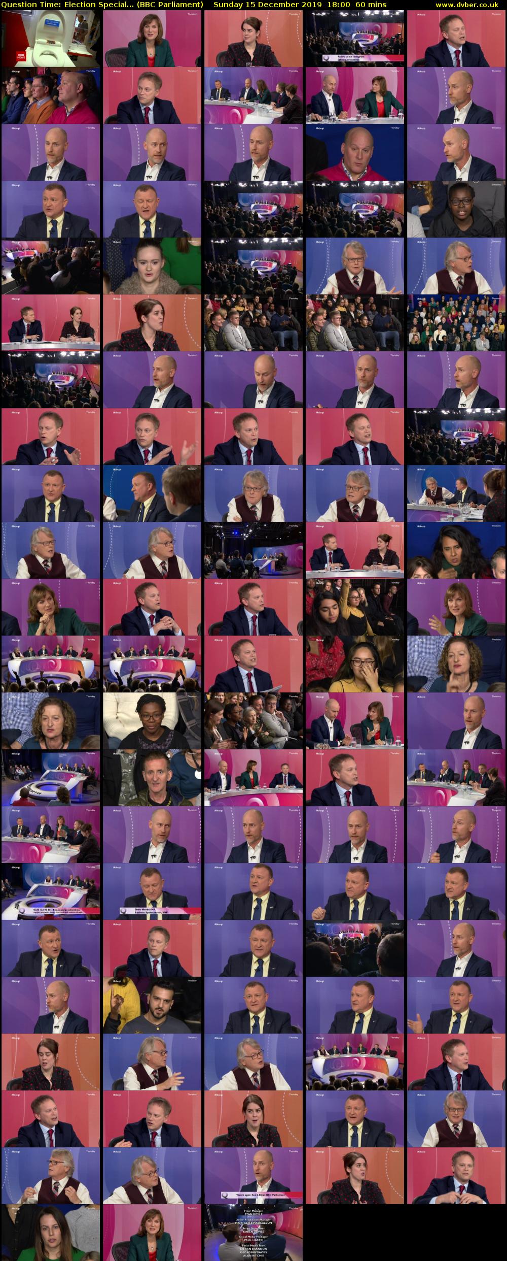 Question Time: Election Special... (BBC Parliament) Sunday 15 December 2019 18:00 - 19:00
