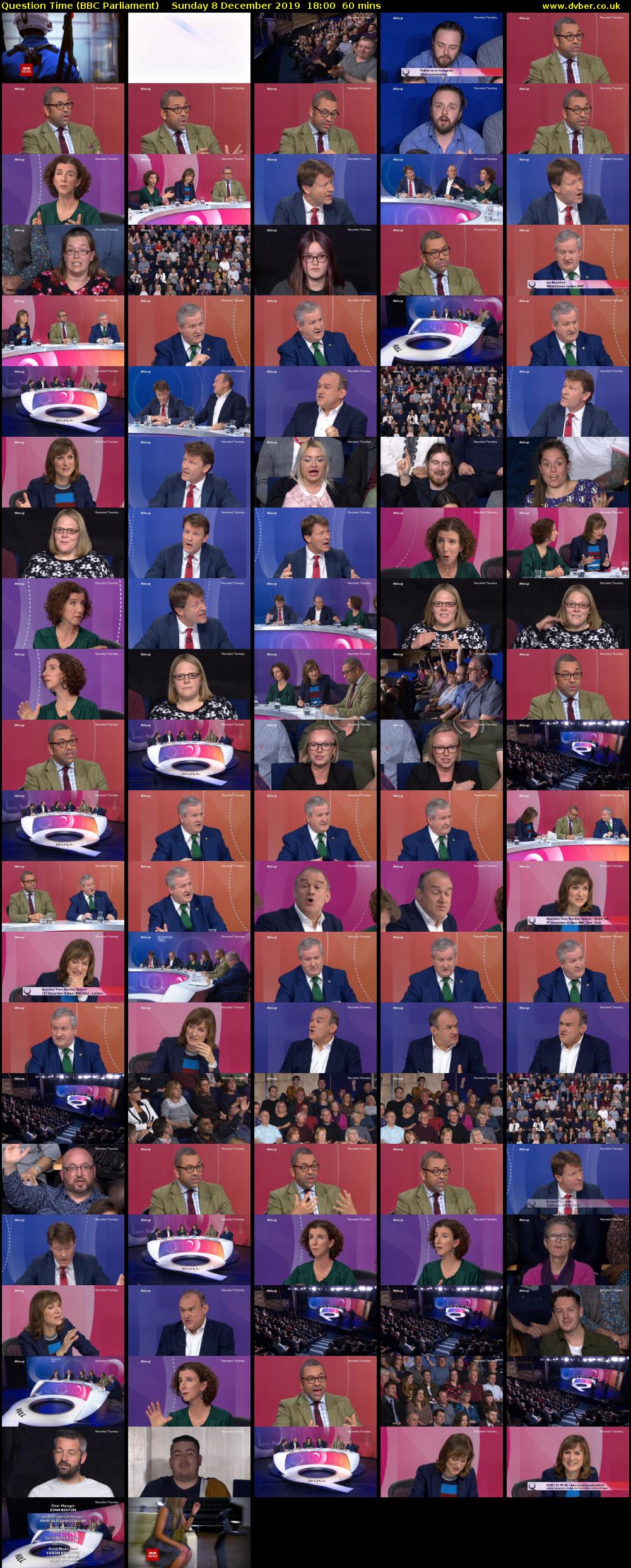 Question Time (BBC Parliament) Sunday 8 December 2019 18:00 - 19:00