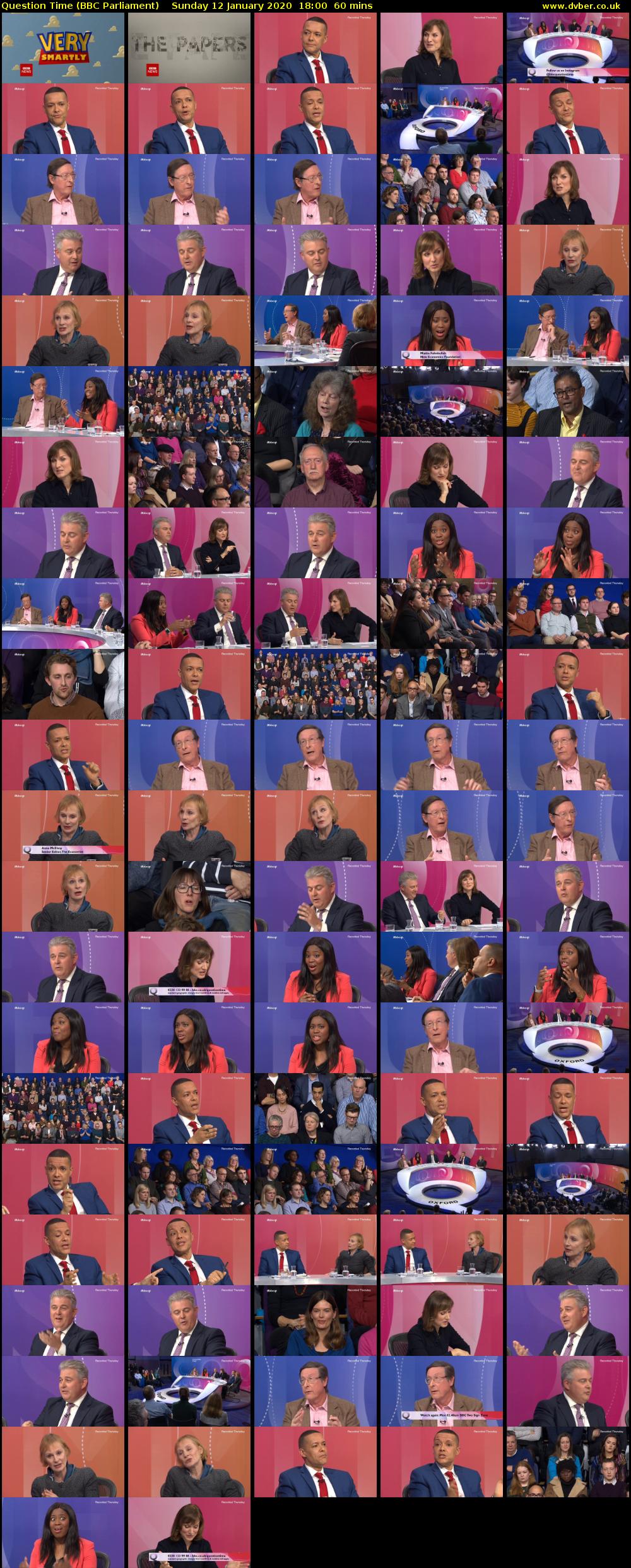 Question Time (BBC Parliament) Sunday 12 January 2020 18:00 - 19:00