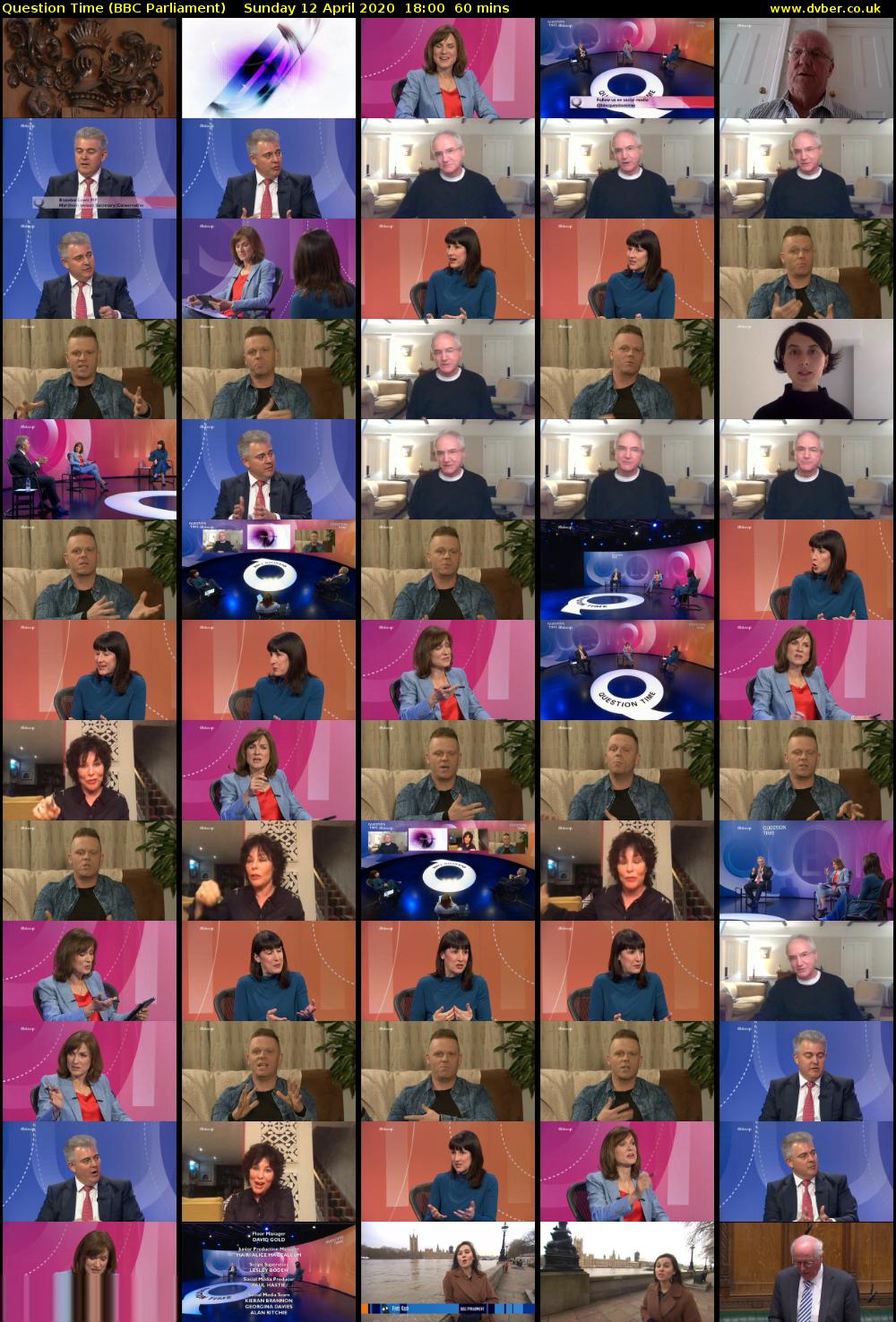 Question Time (BBC Parliament) Sunday 12 April 2020 18:00 - 19:00