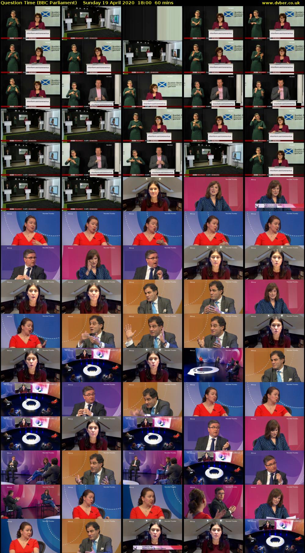 Question Time (BBC Parliament) Sunday 19 April 2020 18:00 - 19:00