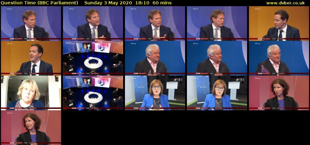 Question Time (BBC Parliament) Sunday 3 May 2020 18:10 - 19:10