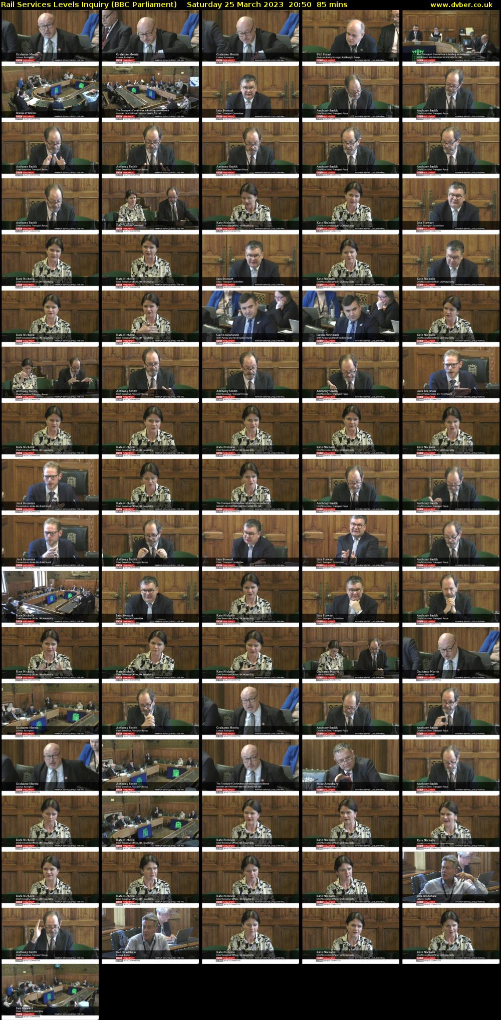 Rail Services Levels Inquiry (BBC Parliament) Saturday 25 March 2023 20:50 - 22:15
