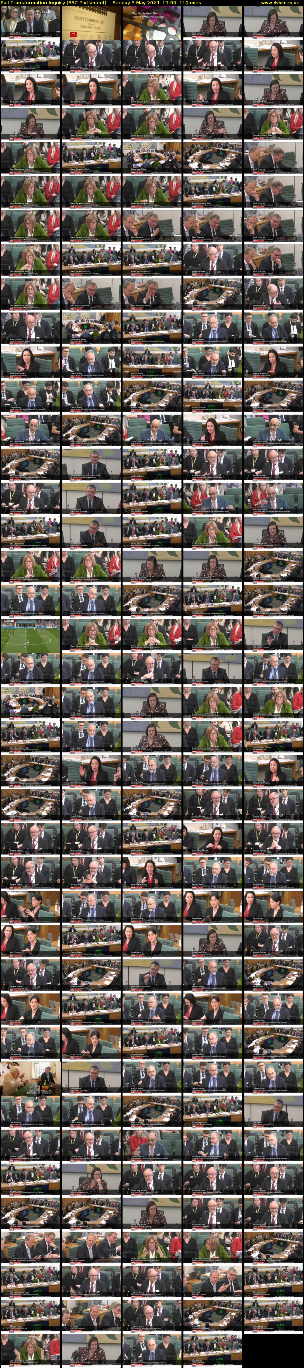 Rail Transformation Inquiry (BBC Parliament) Sunday 5 May 2024 19:00 - 20:50