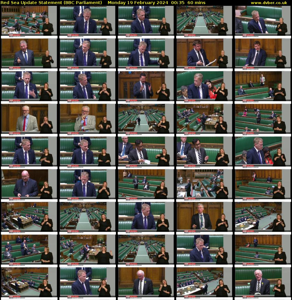 Red Sea Update Statement (BBC Parliament) Monday 19 February 2024 00:35 - 01:35