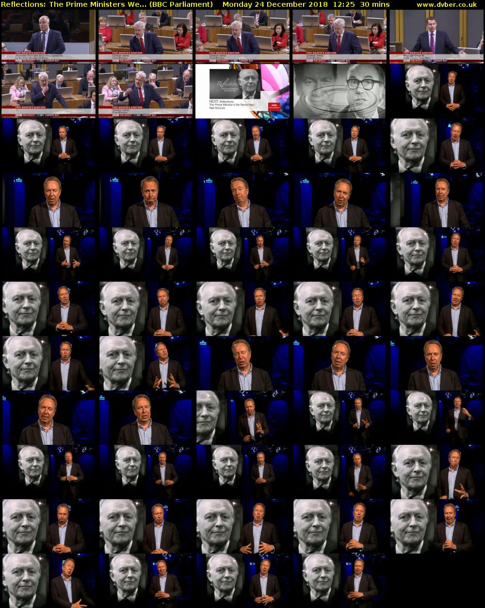 Reflections: The Prime Ministers We... (BBC Parliament) Monday 24 December 2018 12:25 - 12:55