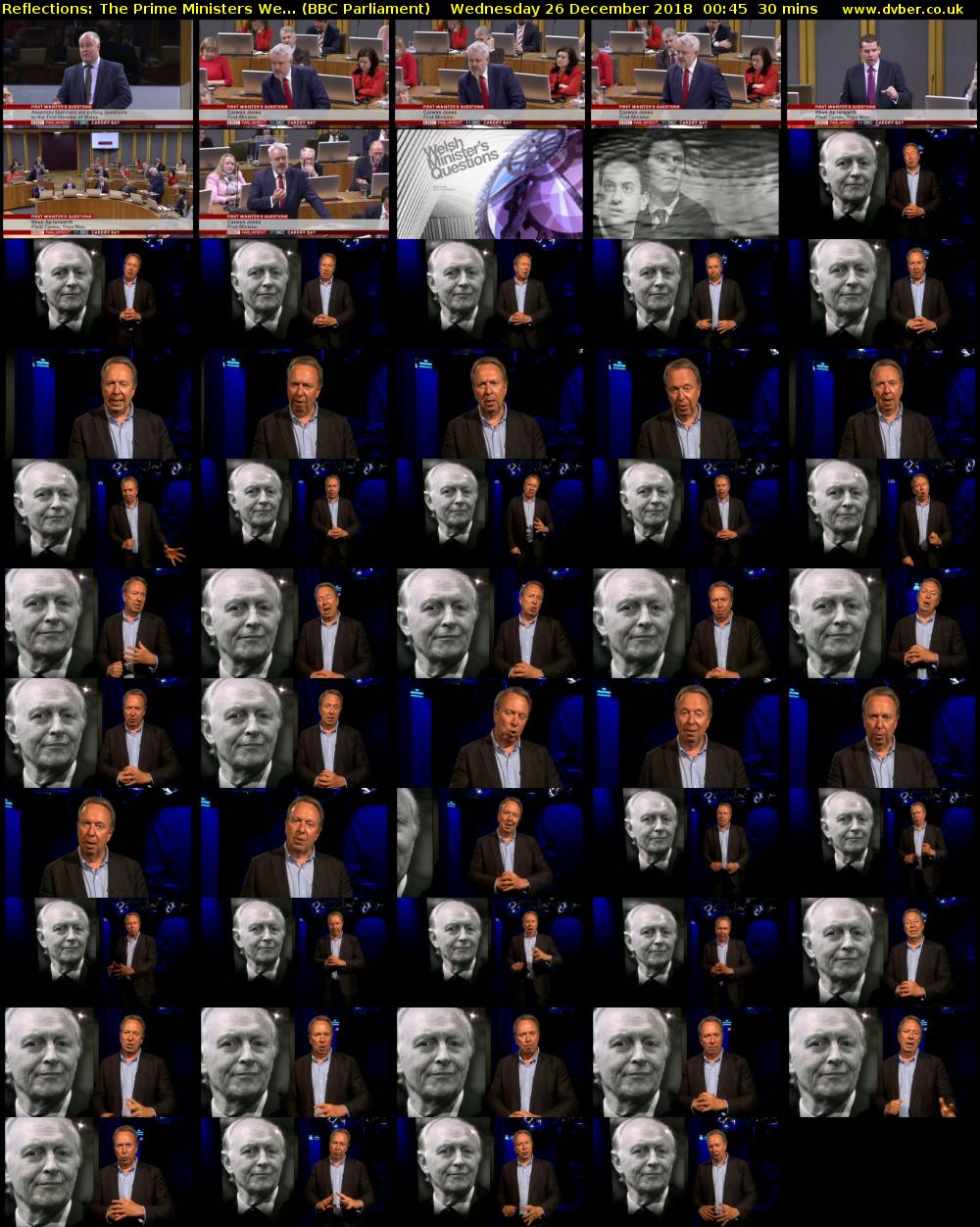 Reflections: The Prime Ministers We... (BBC Parliament) Wednesday 26 December 2018 00:45 - 01:15